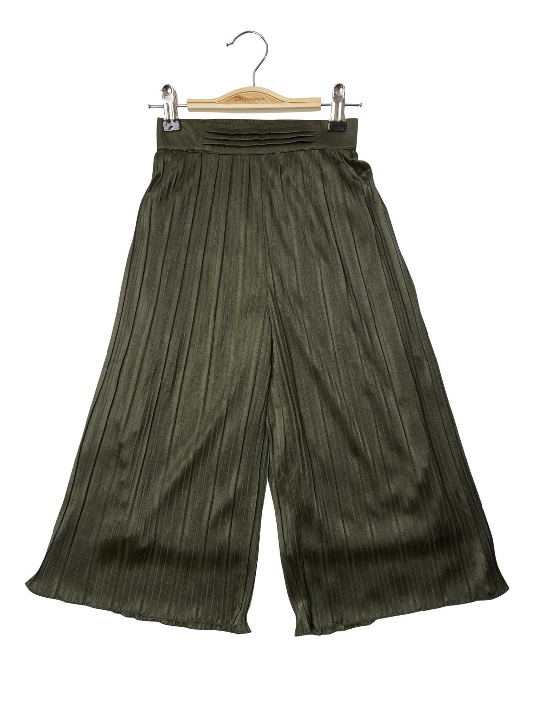 

Peppermint Girls Relaxed Flared High-Rise Culottes Trousers, Olive