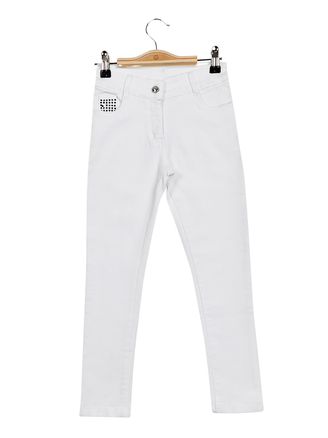 

Peppermint Girls Classic High-Rise Skinny Fit Trousers, White