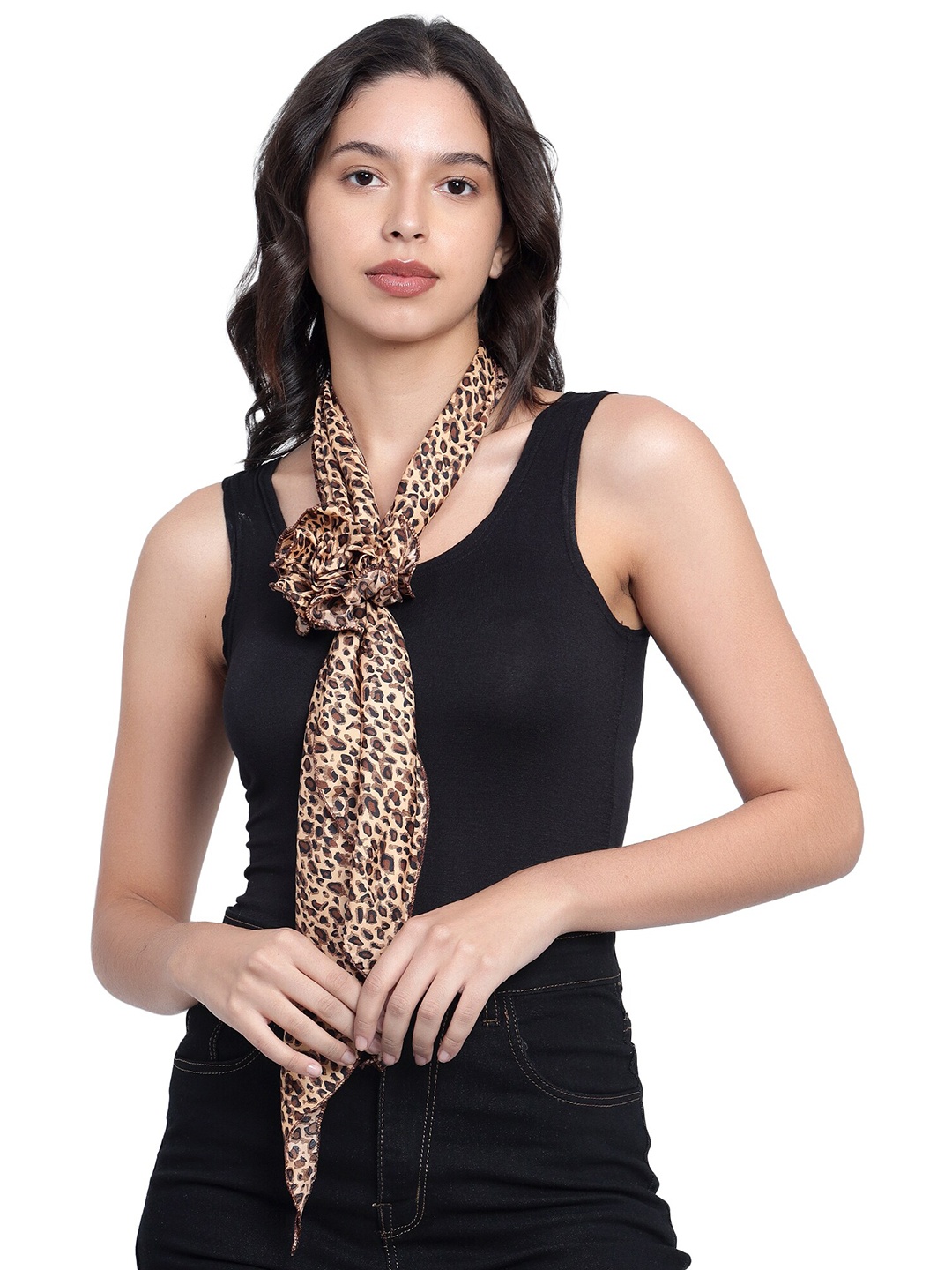 

Mali Fionna Animal Printed Cotton Scarf, Brown