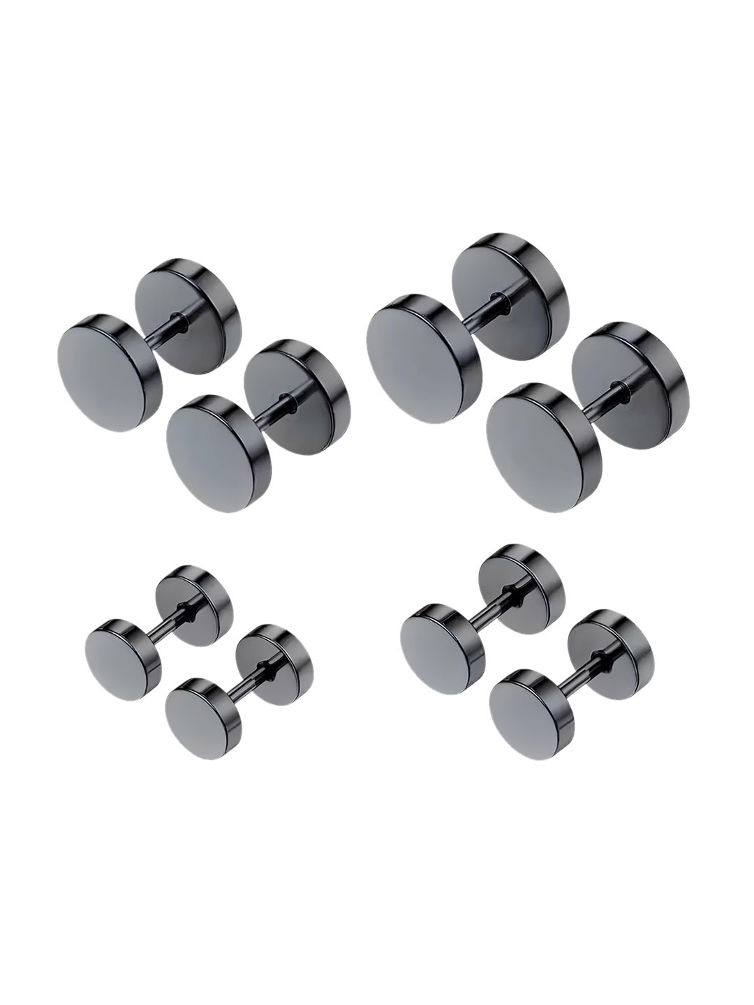 

KARISHMA KREATIONS Pack Of 4 Contemporary Studs Earrings, Black