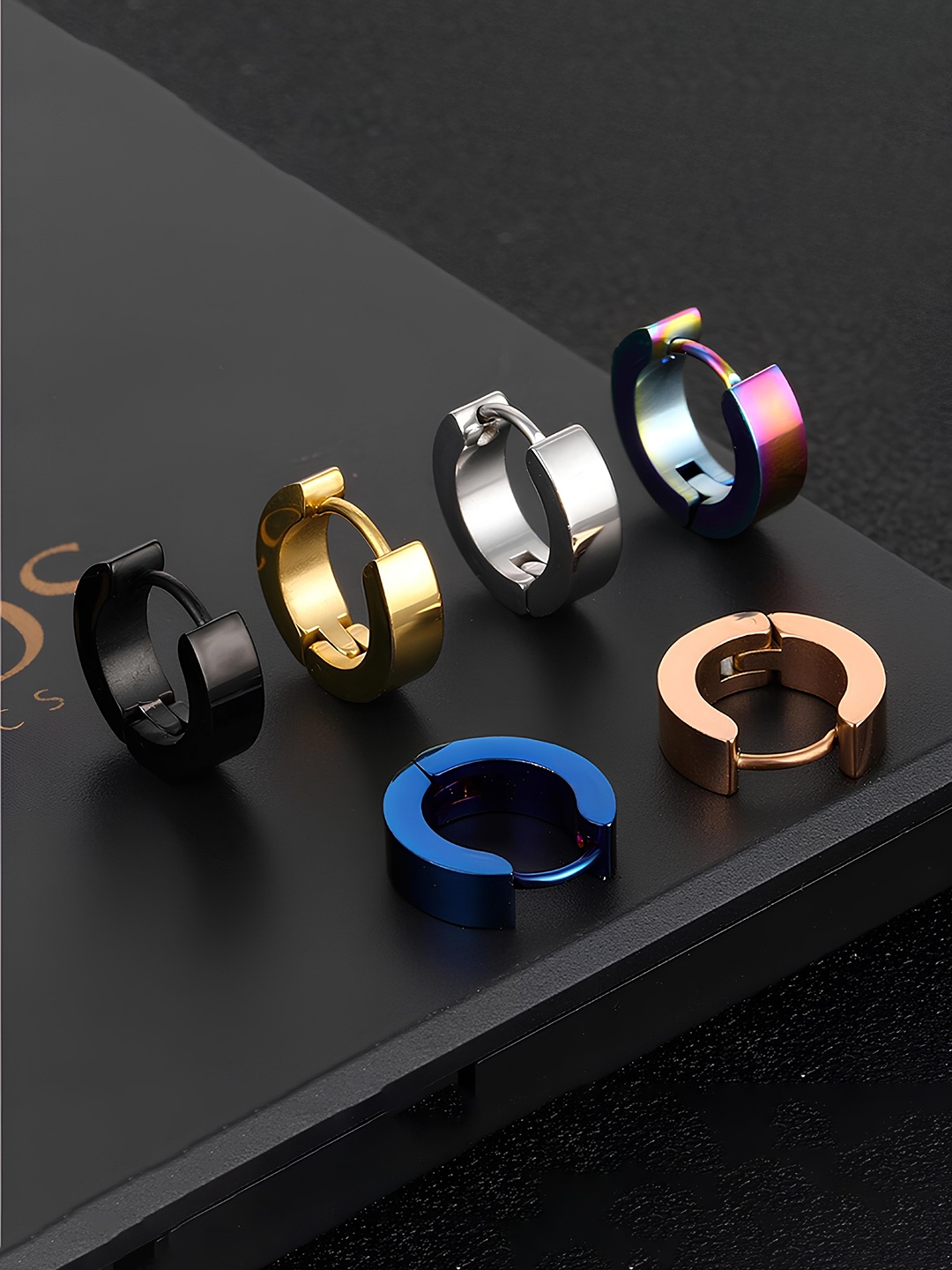 

KARISHMA KREATIONS Set of 5 Contemporary Studs Earrings, Gold
