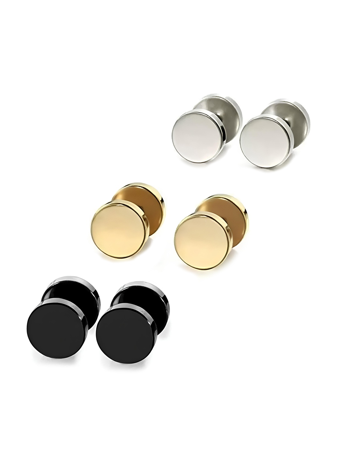 

KARISHMA KREATIONS Set Of 3 Studs Earrings, Silver