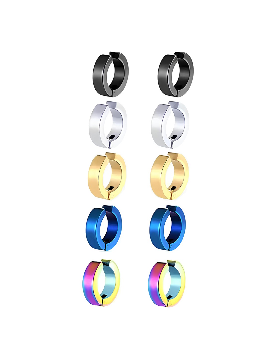 

KARISHMA KREATIONS Unisex Set Of 5 Circular Hoop Earrings, Gold