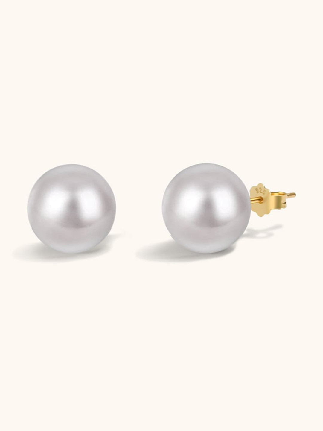 

MISS JO 92.5 Sterling Silver Gold-Toned Contemporary Stud Earrings