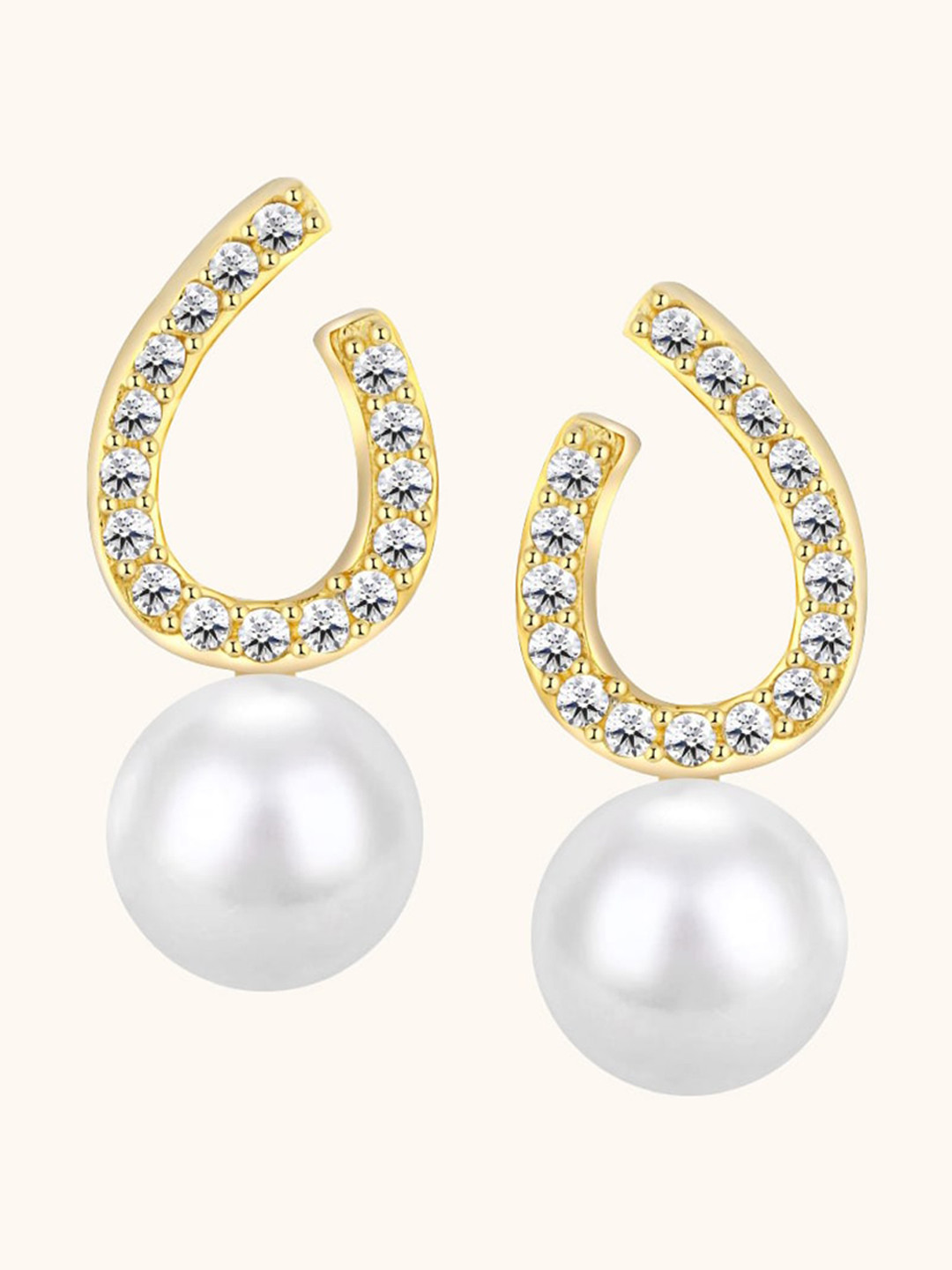 

MISS JO 92.5 Sterling Silver Contemporary Studs Earrings, Gold