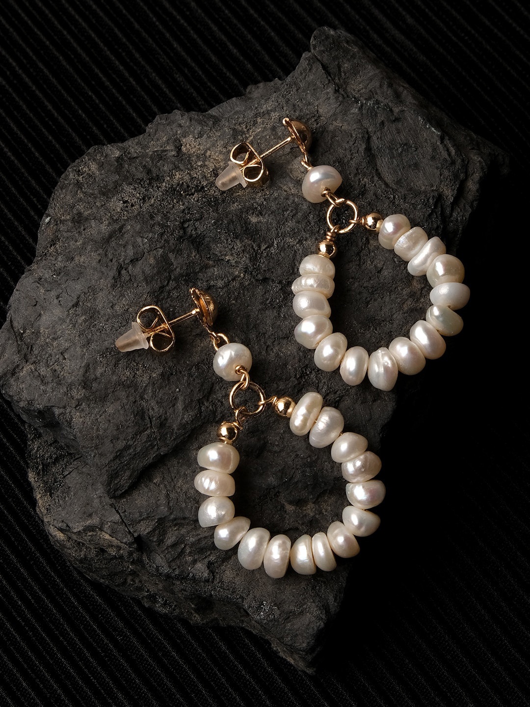 

XPNSV Pearl Beaded Drop Earrings, Gold