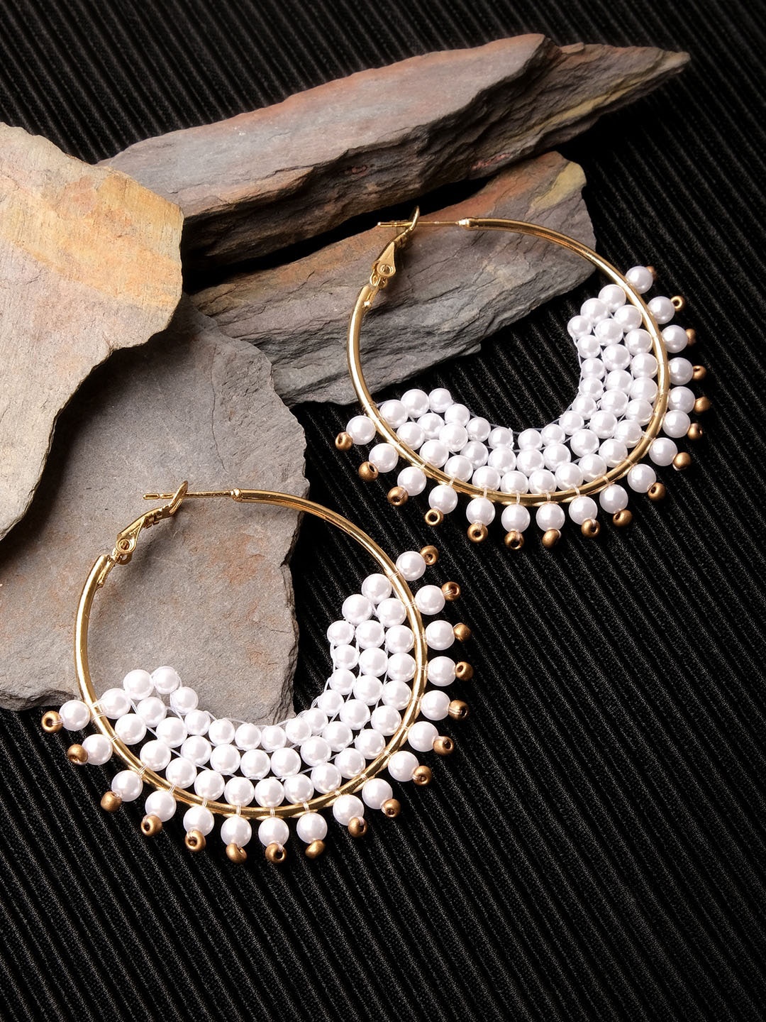 

XPNSV Real Pearl Hoop Earrings, White