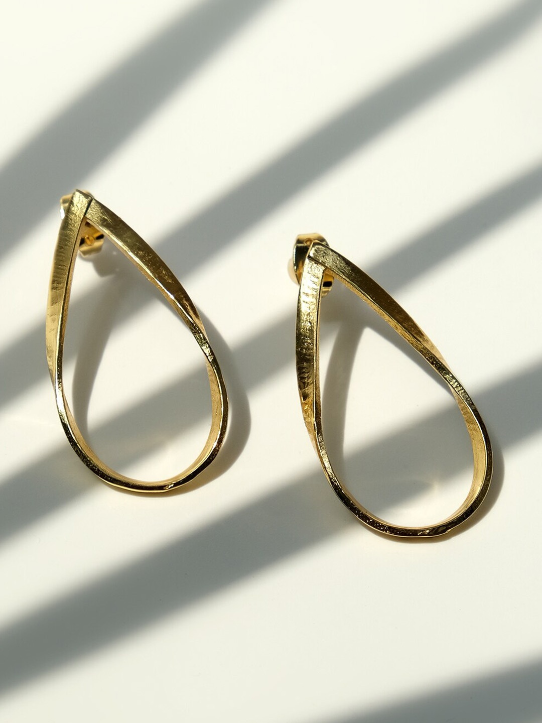 

XPNSV Gold Plated Tear Drop Hoop Earrings