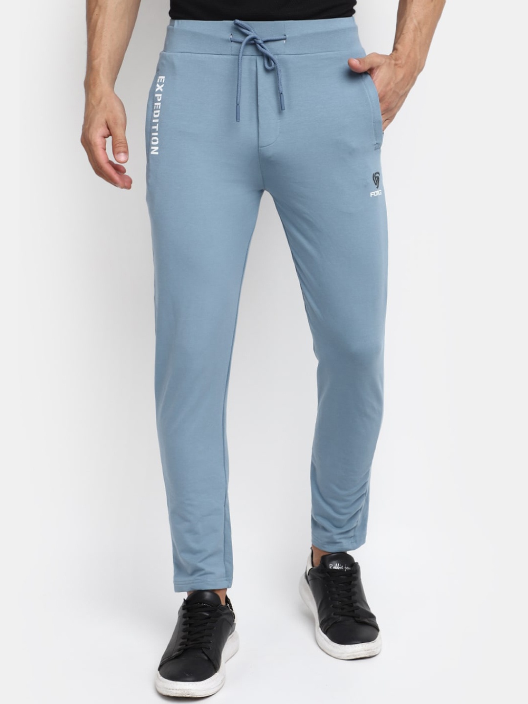 

V-Mart Men Mid-Rise Cotton Track Pants, Blue