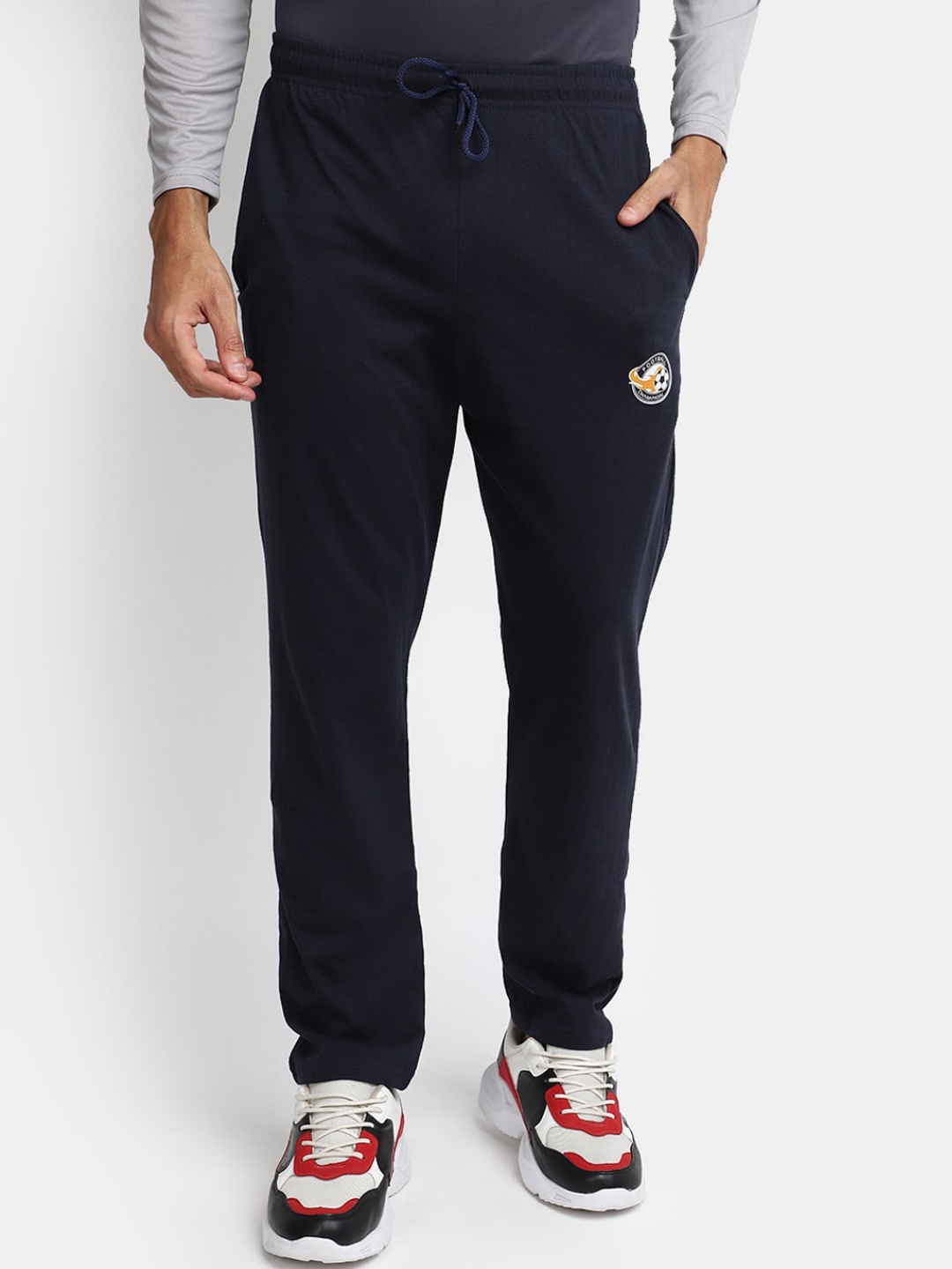 

V-Mart Men Mid-Raise Regular Fit Track Pants, Blue