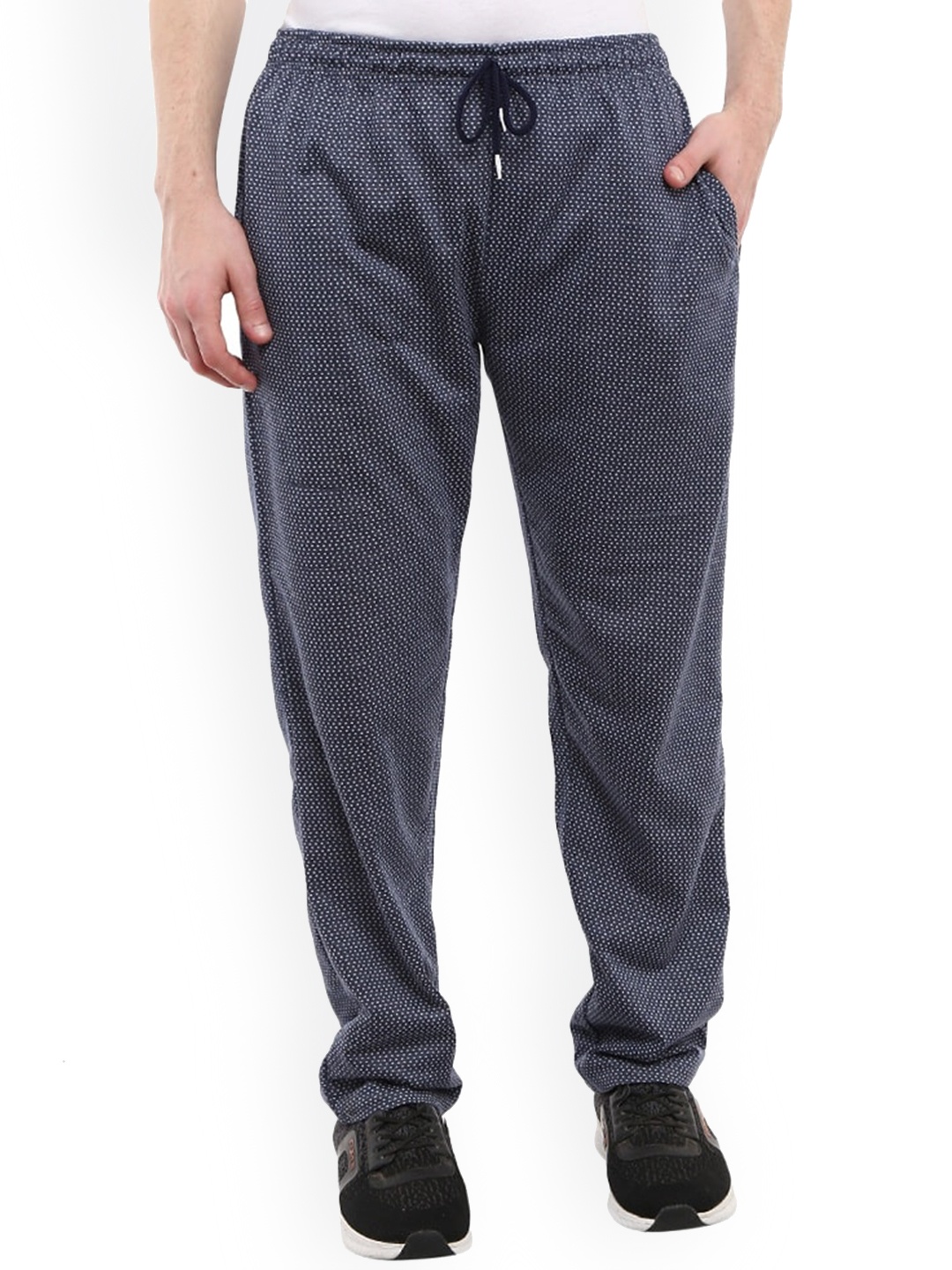 

V-Mart Men Self Design Regular Fit Cotton Track Pants, Blue