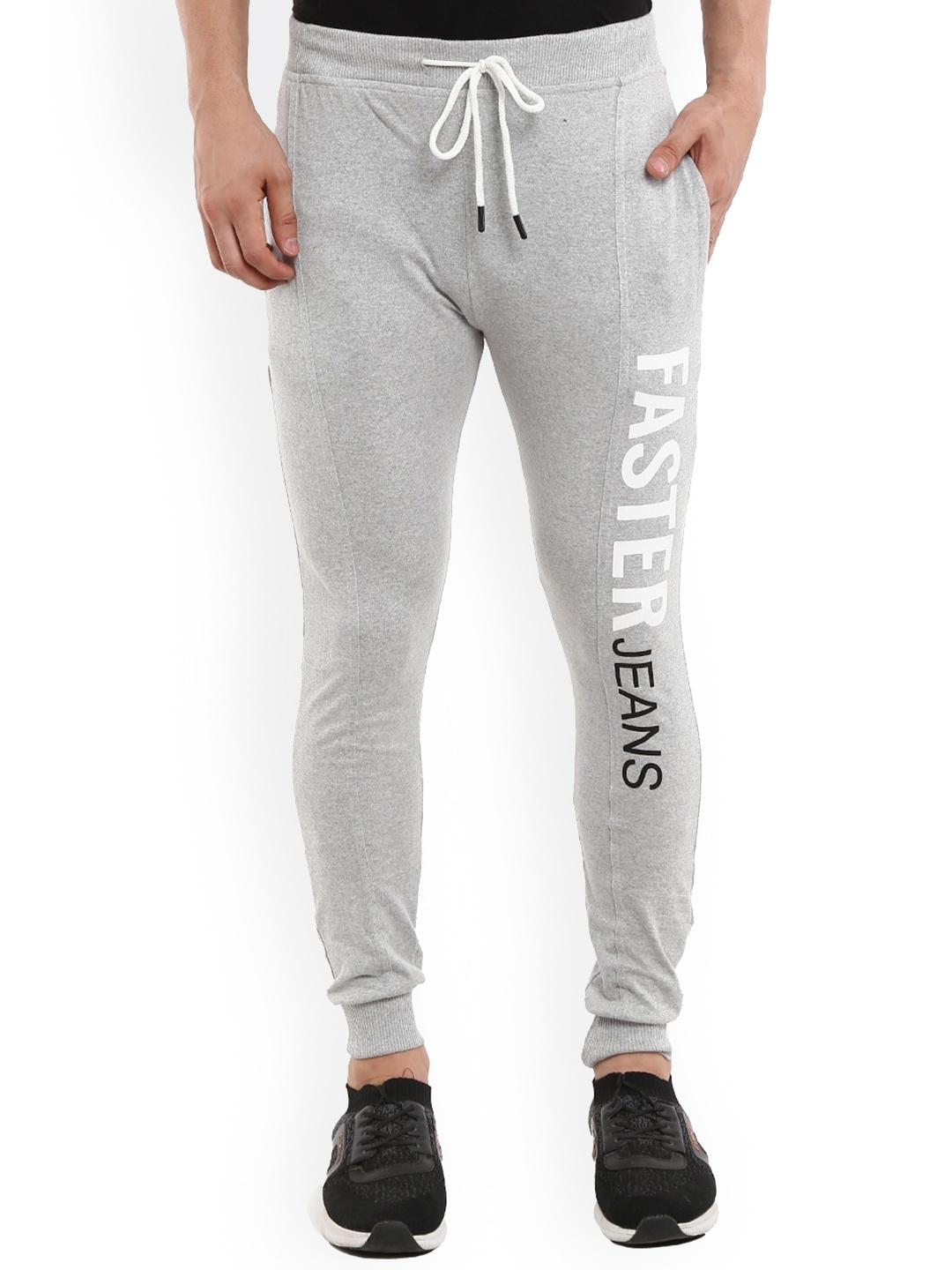 

V-Mart Men Typography Printed Mid-Raise Regular Fit Track Pants, Grey