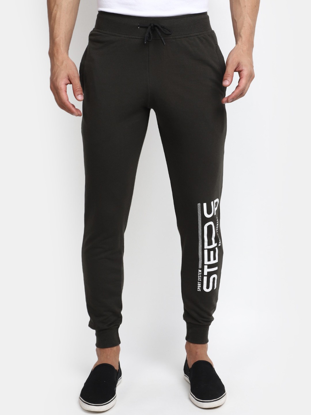 

V-Mart Men Regular Fit Cotton Joggers Track Pants, Black