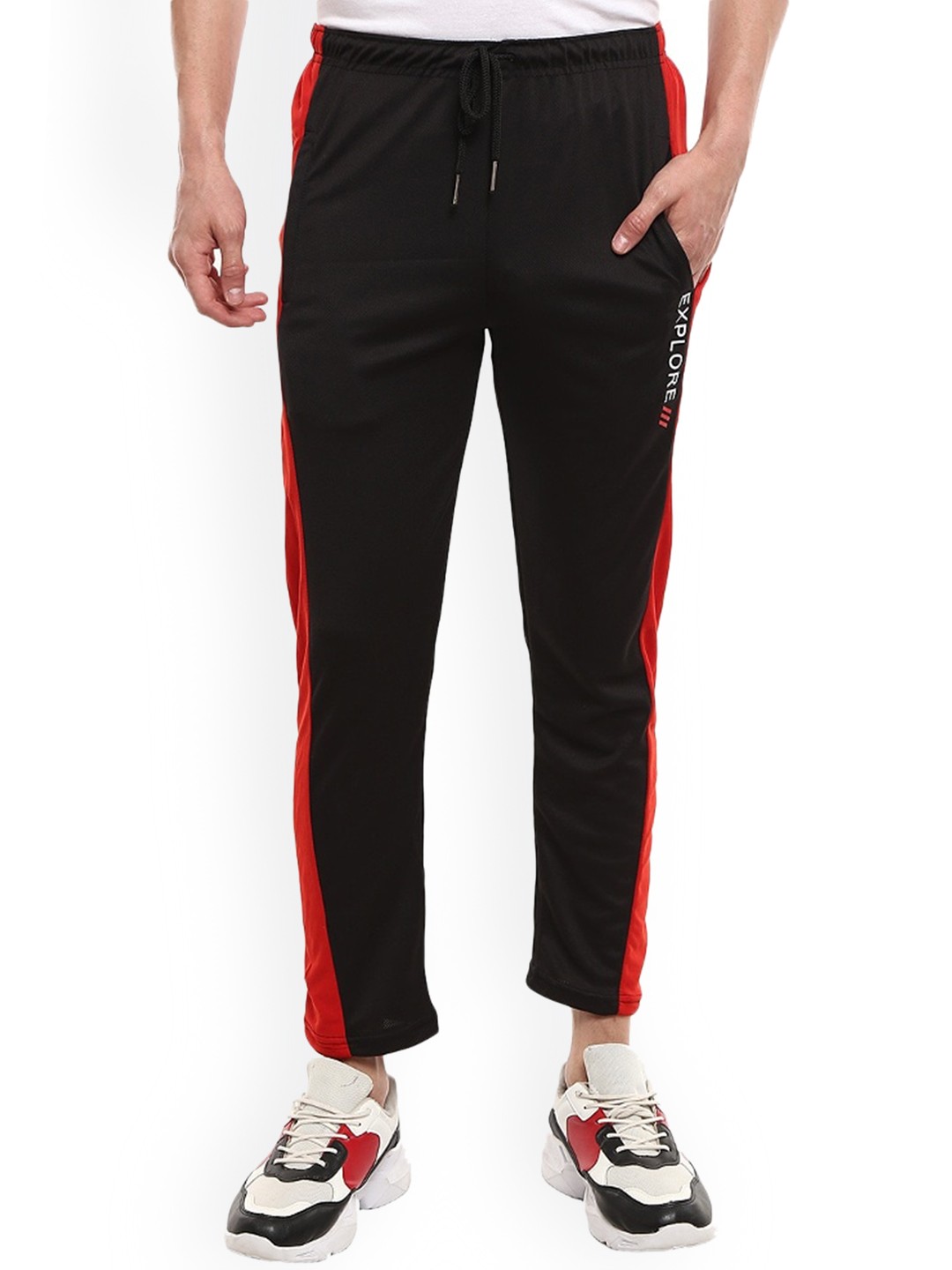 

V-Mart Men Mid-Rise Track Pants, Black