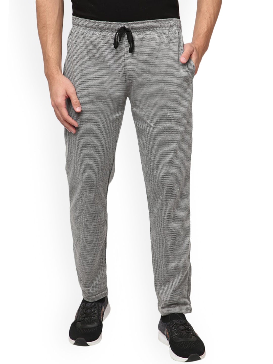 

V-Mart Men Geometric Printed Regular Fit Cotton Track Pants, Grey