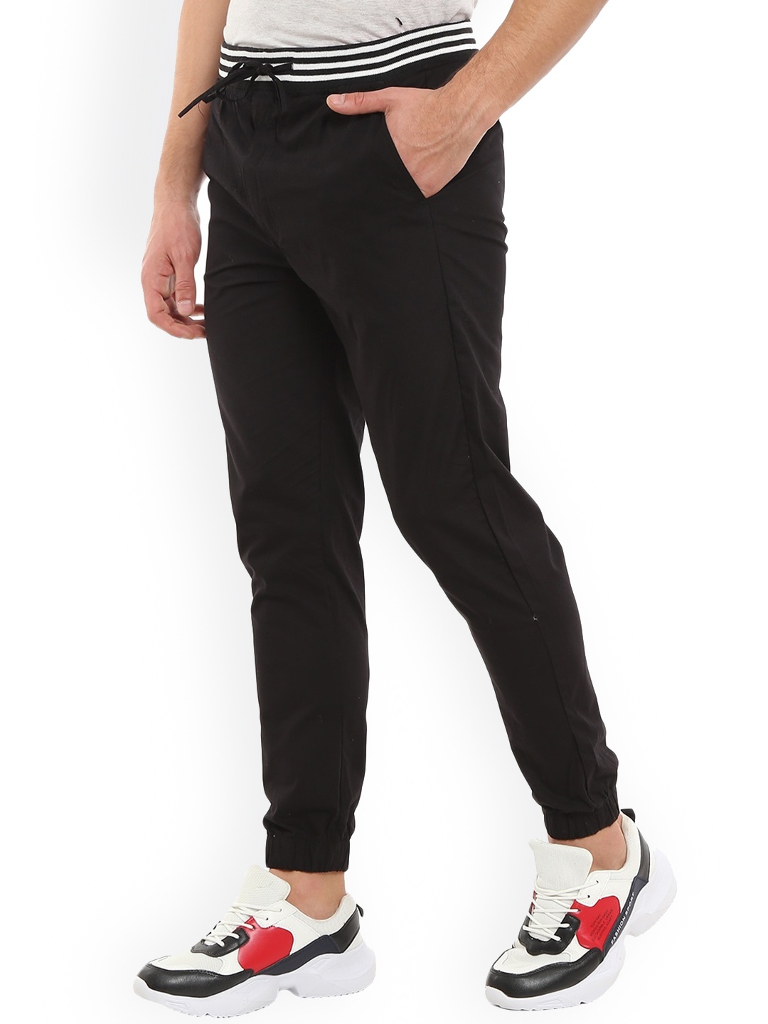 

V-Mart Men Regular Fit Cotton Regular Track Pants, Black