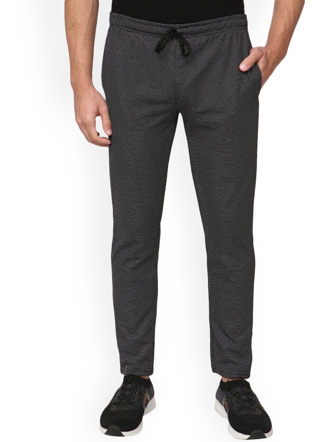 

V-Mart Men Self Design Regular Fit Cotton Regular Track Pants, Black