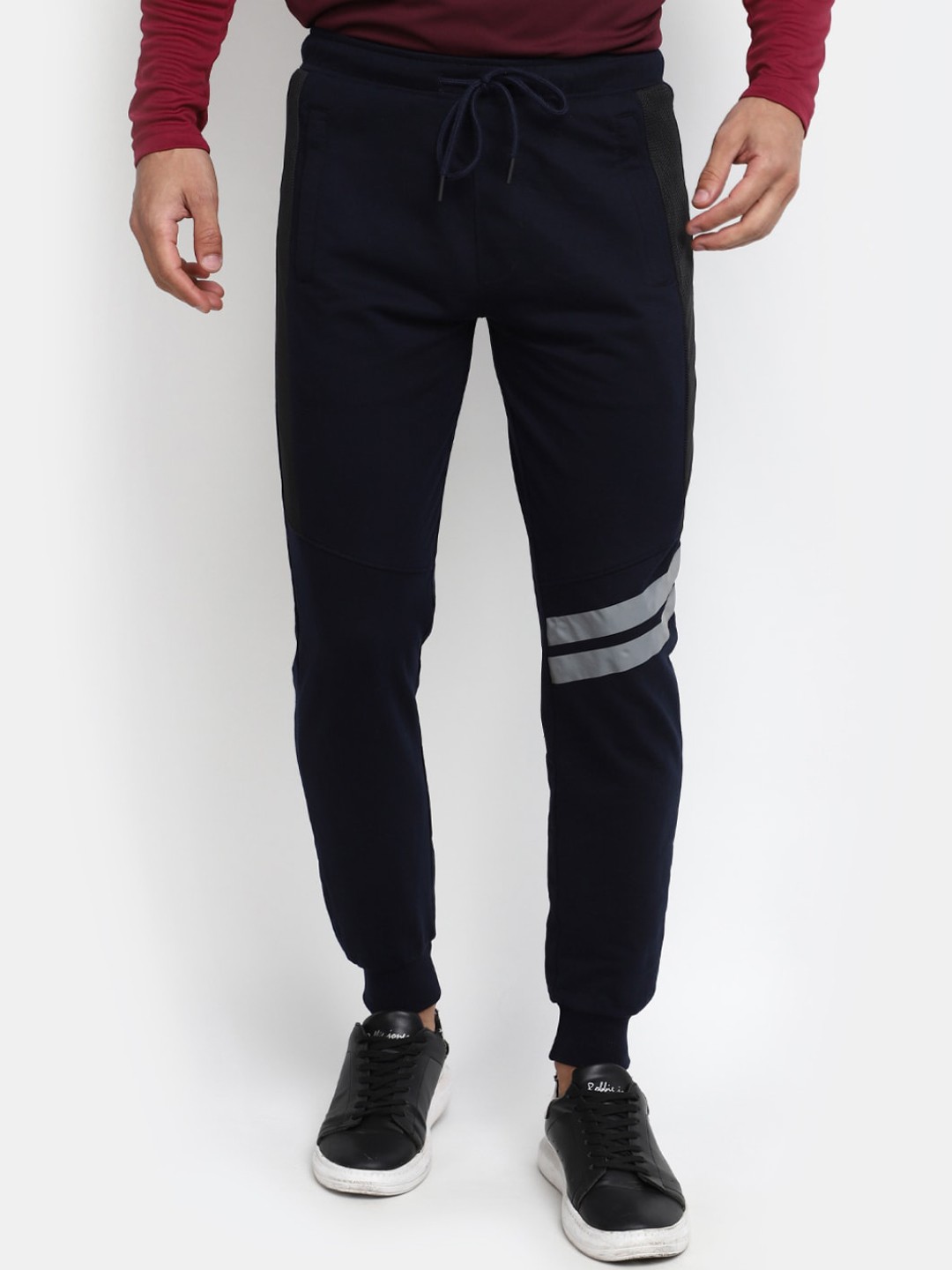 

V-Mart Men Regular Fit Cotton Track Pants, Blue