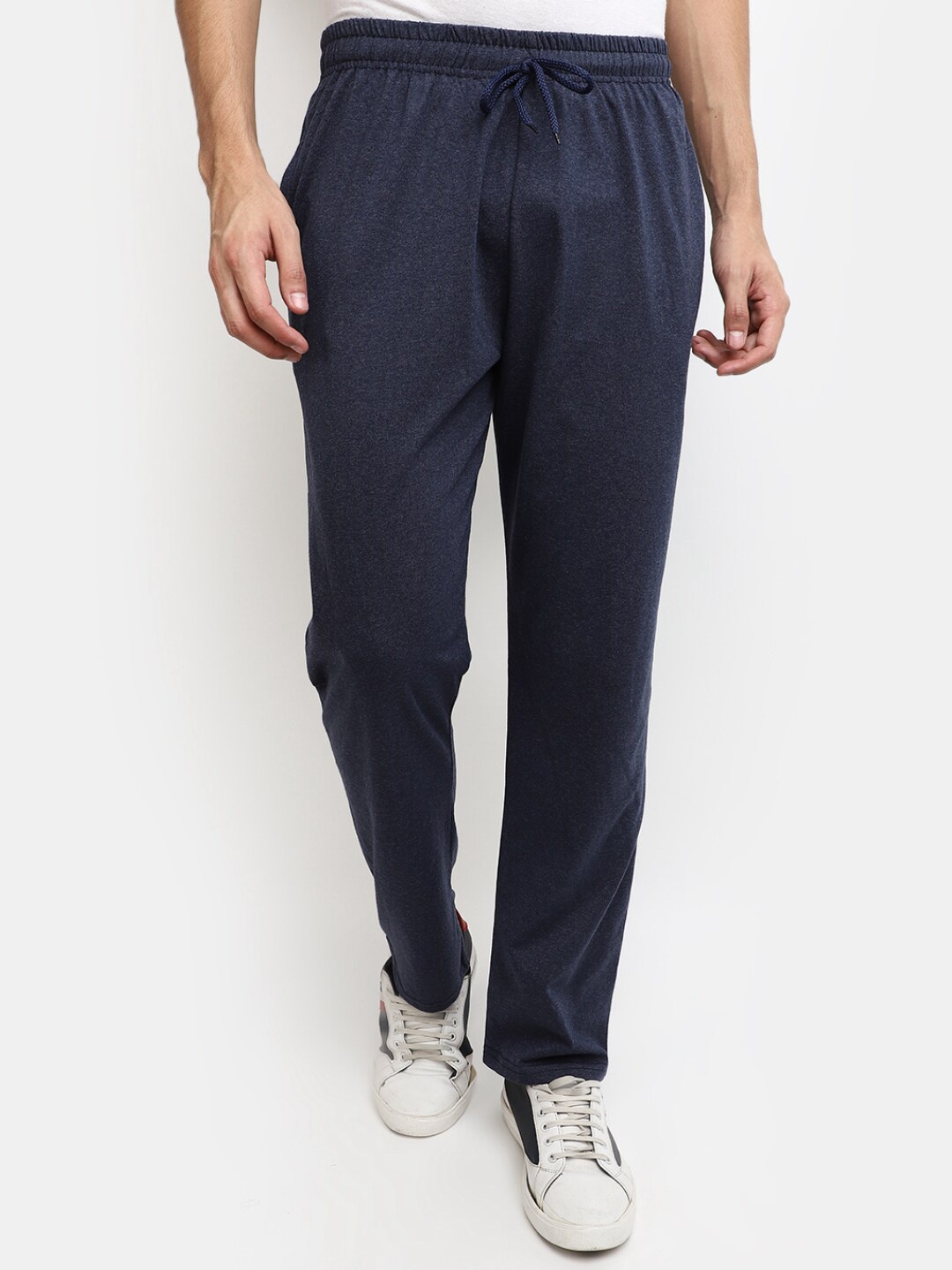

V-Mart Men Mid-Raise Regular Fit Track Pants, Navy blue