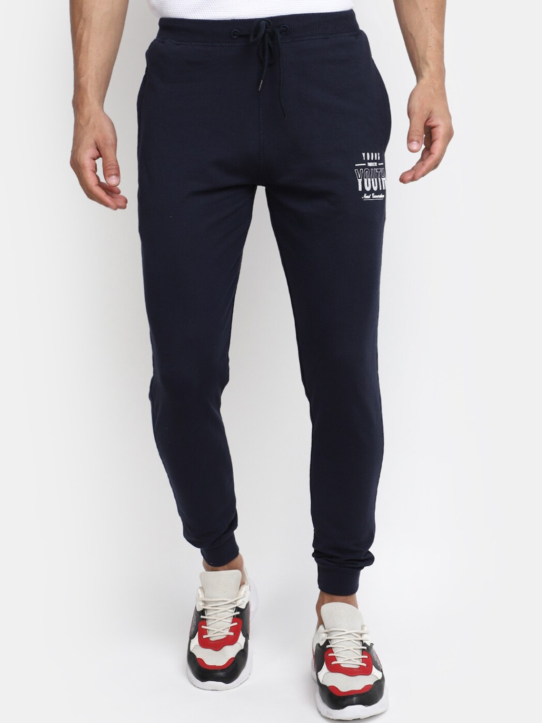 

V-Mart Men Mid-Rise Joggers, Navy blue