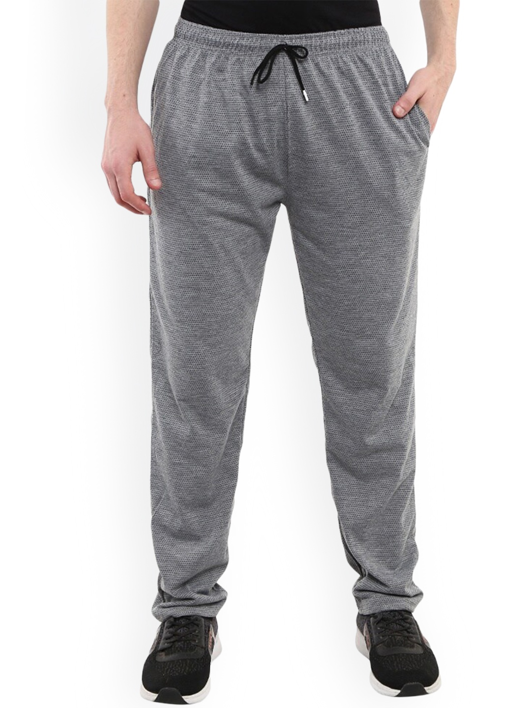 

V-Mart Men Self Design Jacquard Regular Fit Track Pants, Grey