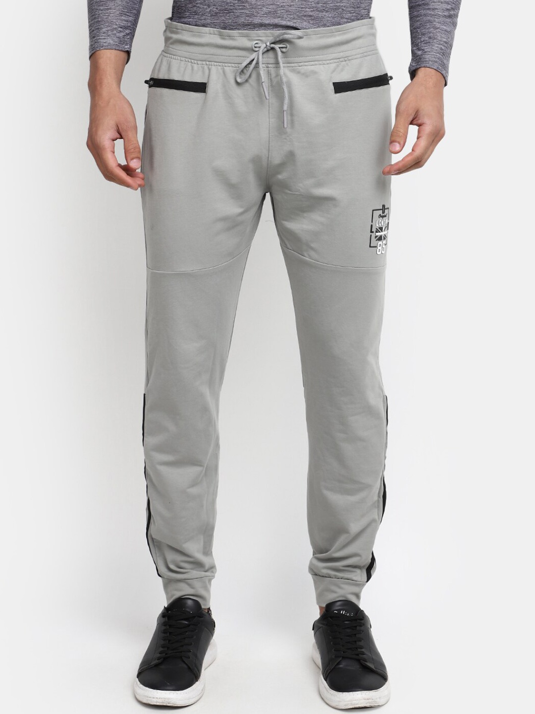 

V-Mart Men Regular Fit Cotton Terry Joggers, Grey