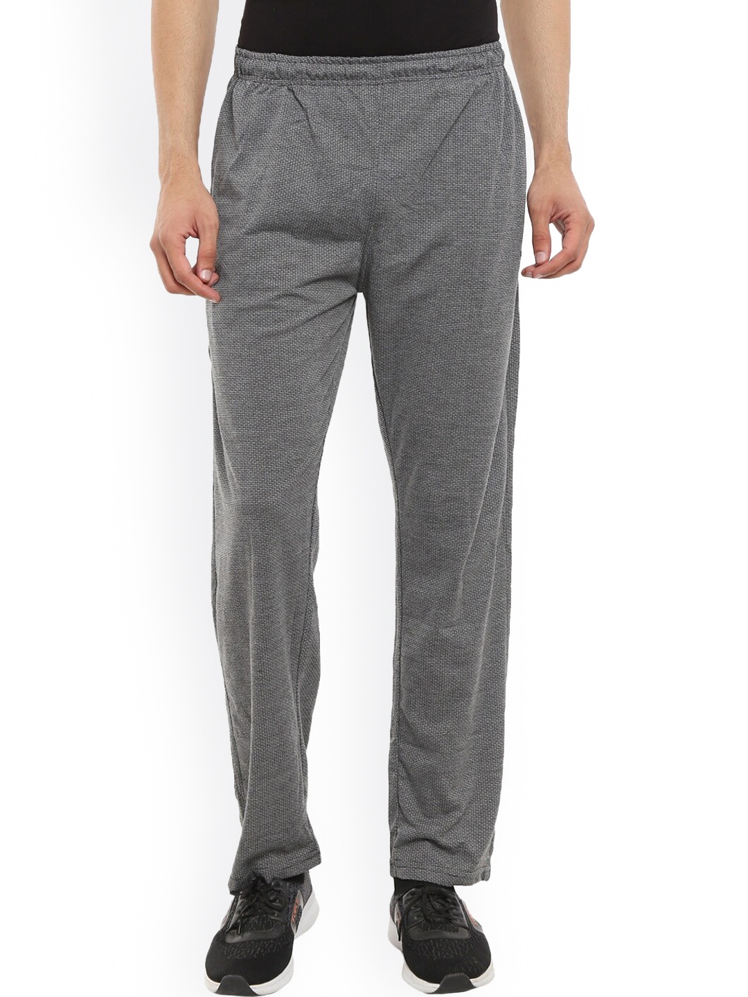 

V-Mart Men Geometric Printed Regular Fit Cotton Track Pants, Grey
