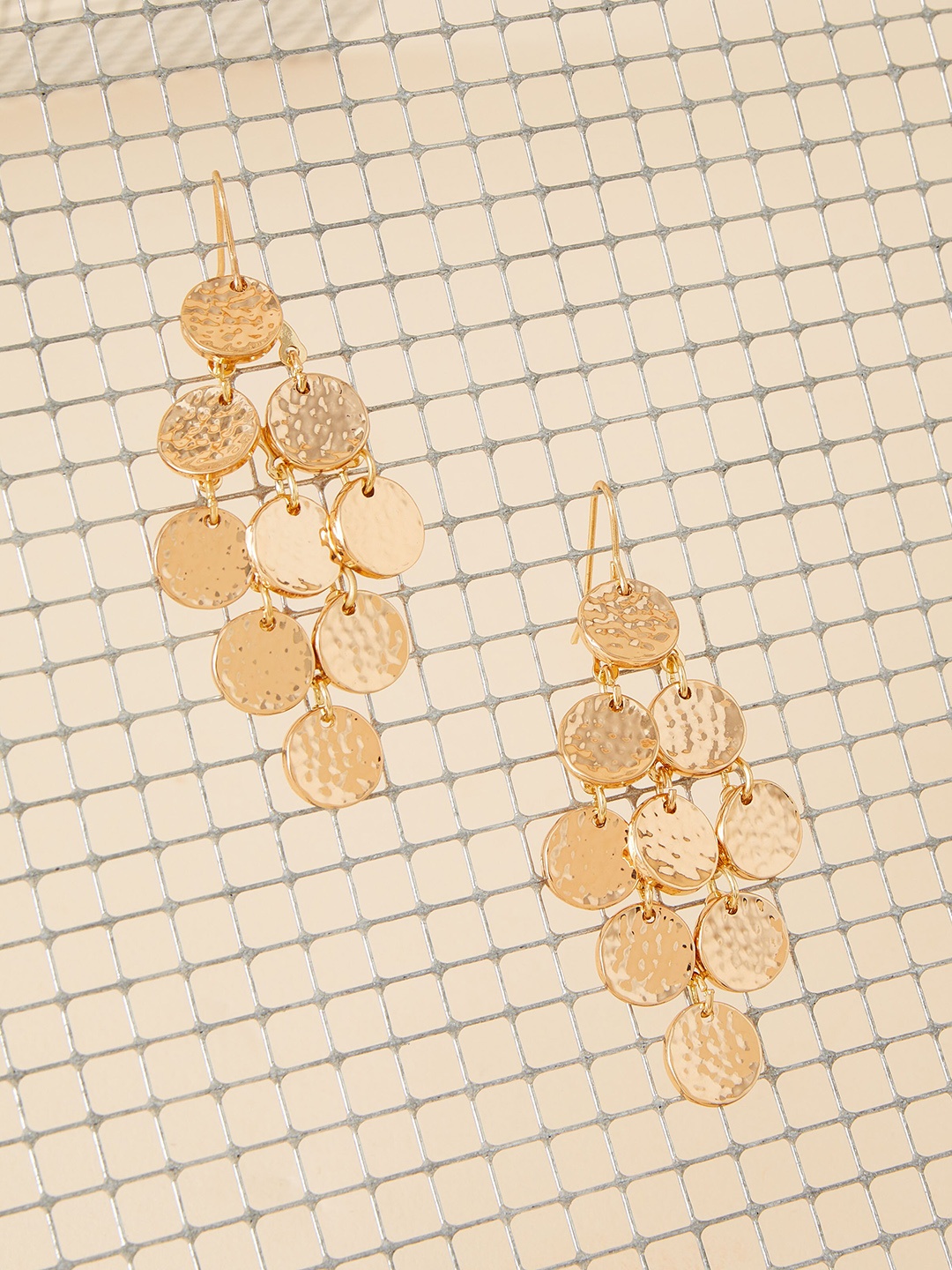 

Accessorize Textured Disc Statement Classic Drop Earrings, Gold