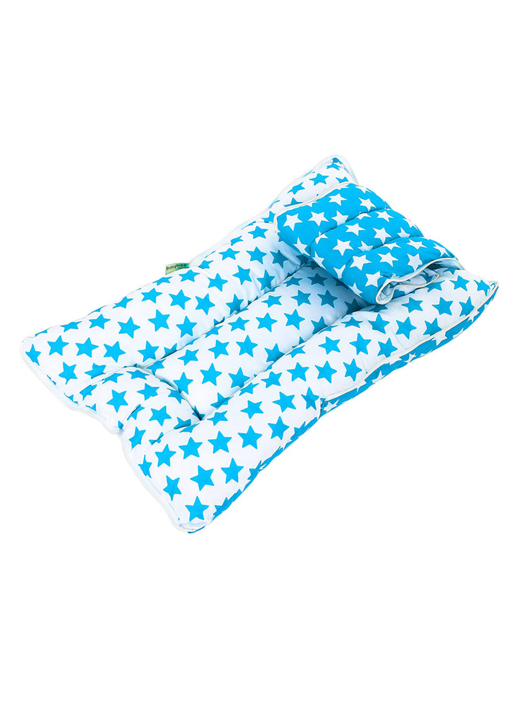 

BAYBEE Little Star Printed Cotton 3 In 1 Baby Sleeping Bed, Blue