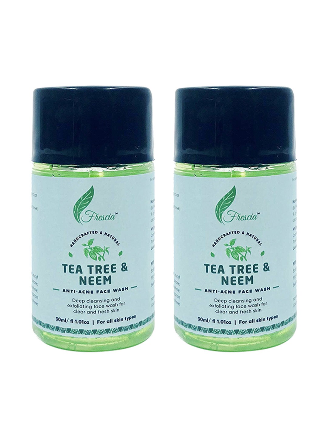 

Frescia Set of 2 Tea Tree & Neem Anti-Acne Face Wash - 30 ml each, Green
