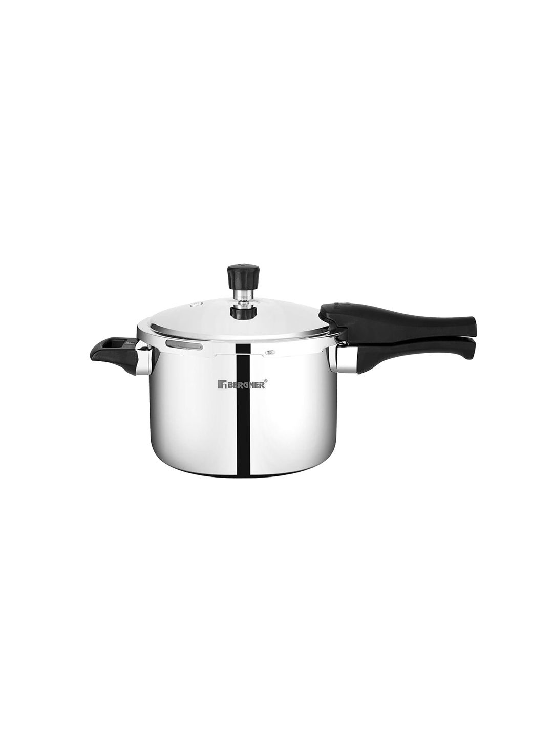 

Bergner Trimax TriPly Stainless Steel 5 L Outer Lid TriPly Induction Base Pressure Cooker, Silver