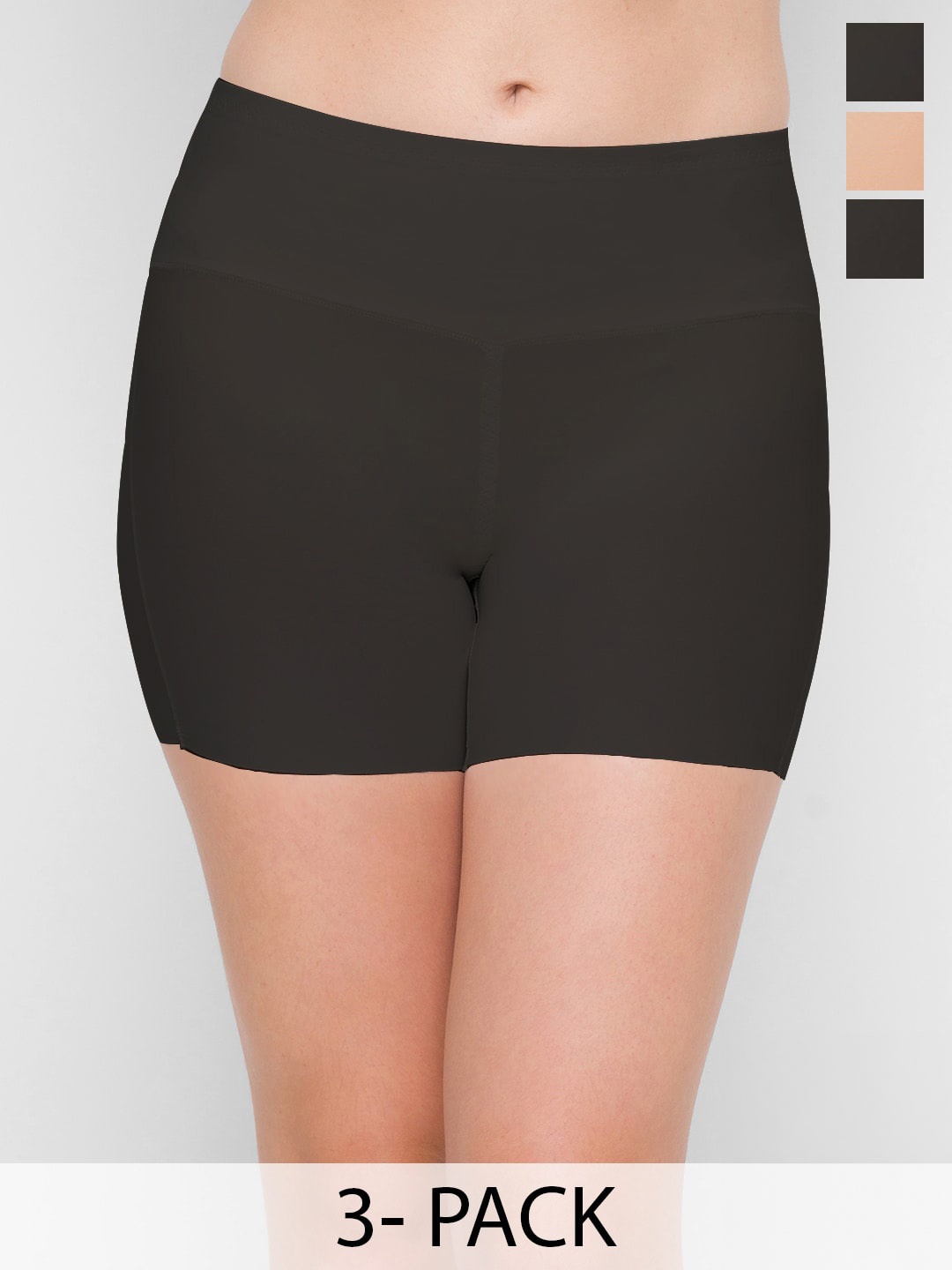 

FashionRack Pack Of 3 Seamless Boy Shorts 50813_BBS, Black