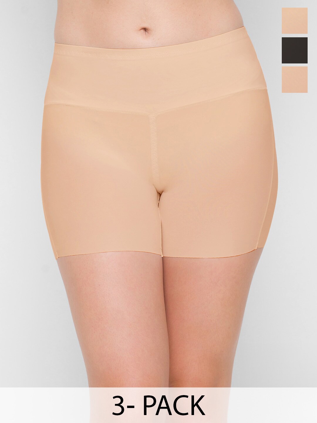 

FashionRack Pack Of 3 Seamless Boy Shorts 50813_BSS, Black