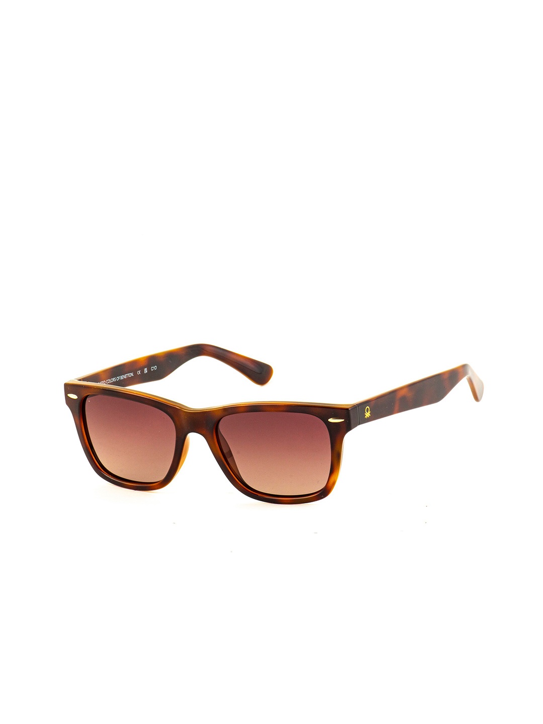 

United Colors of Benetton Men Wayfarer Sunglasses With UV Protected Lens, Brown