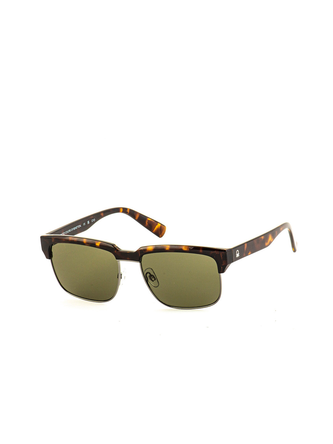 

United Colors of Benetton Men Square Sunglasses With UV Protected Lens, Green