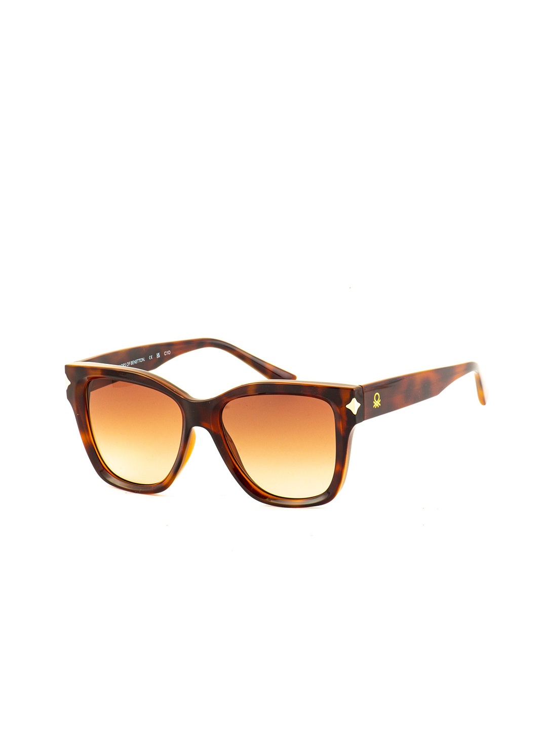 

United Colors of Benetton Women Square Sunglasses with UV Protected Lens BES23508 C2, Orange