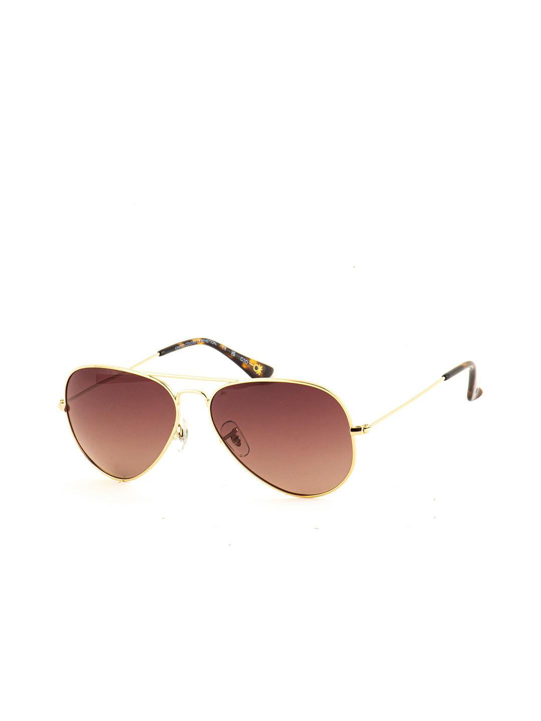 

United Colors of Benetton Men Aviator Sunglasses with UV Protected Lens, Brown