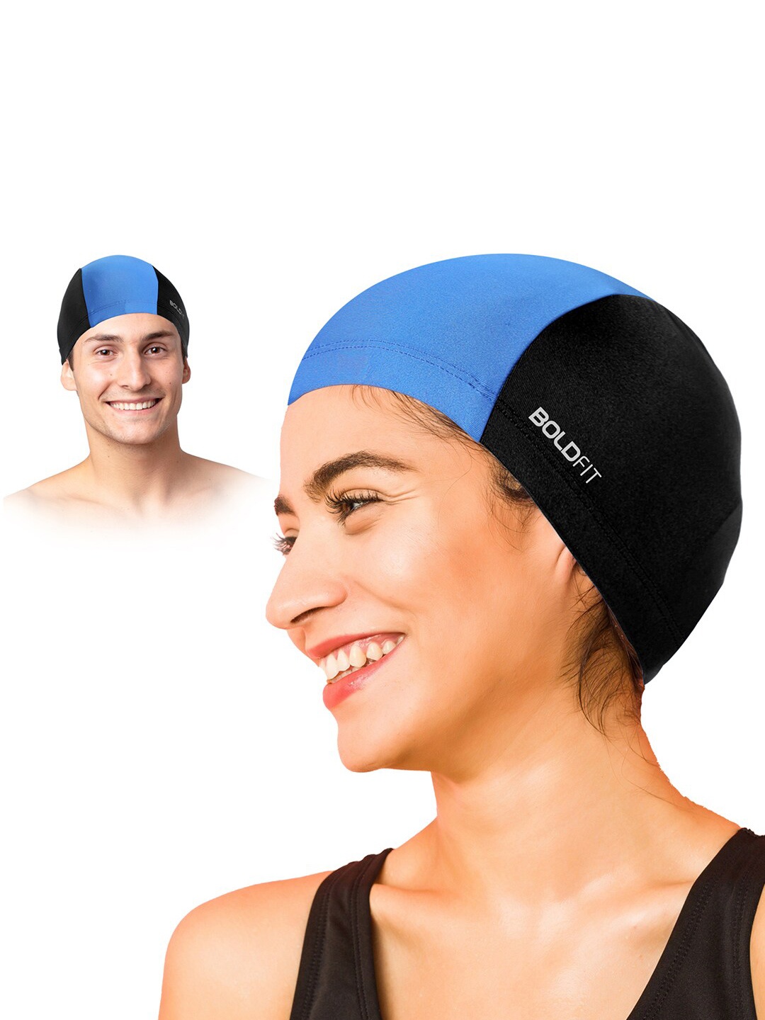

BOLDFIT Chlorine Proof Breathable Swimming Cap, Black