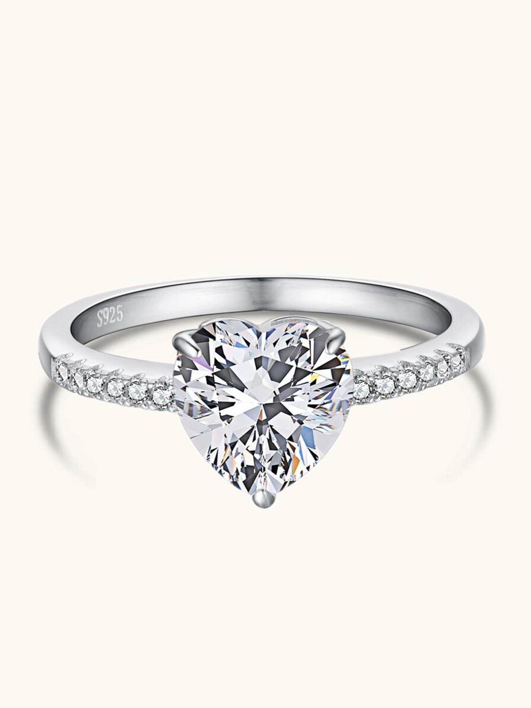 

MISS JO 92.5 Sterling Silver Stone Studded Eternal Devotion Finger Ring