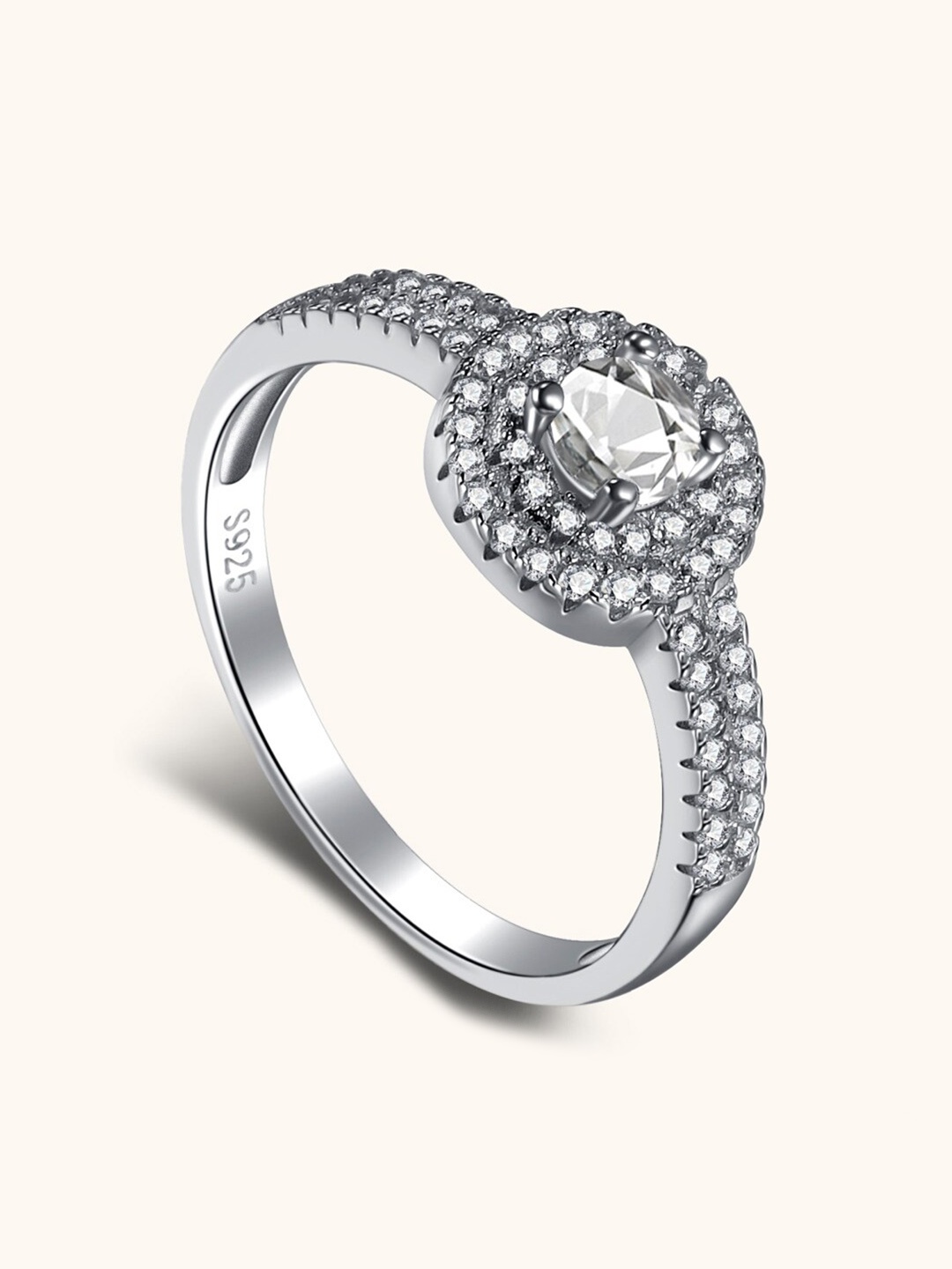 

MISS JO 92.5 Sterling Silver Timeless Crystal Harmony Finger Ring