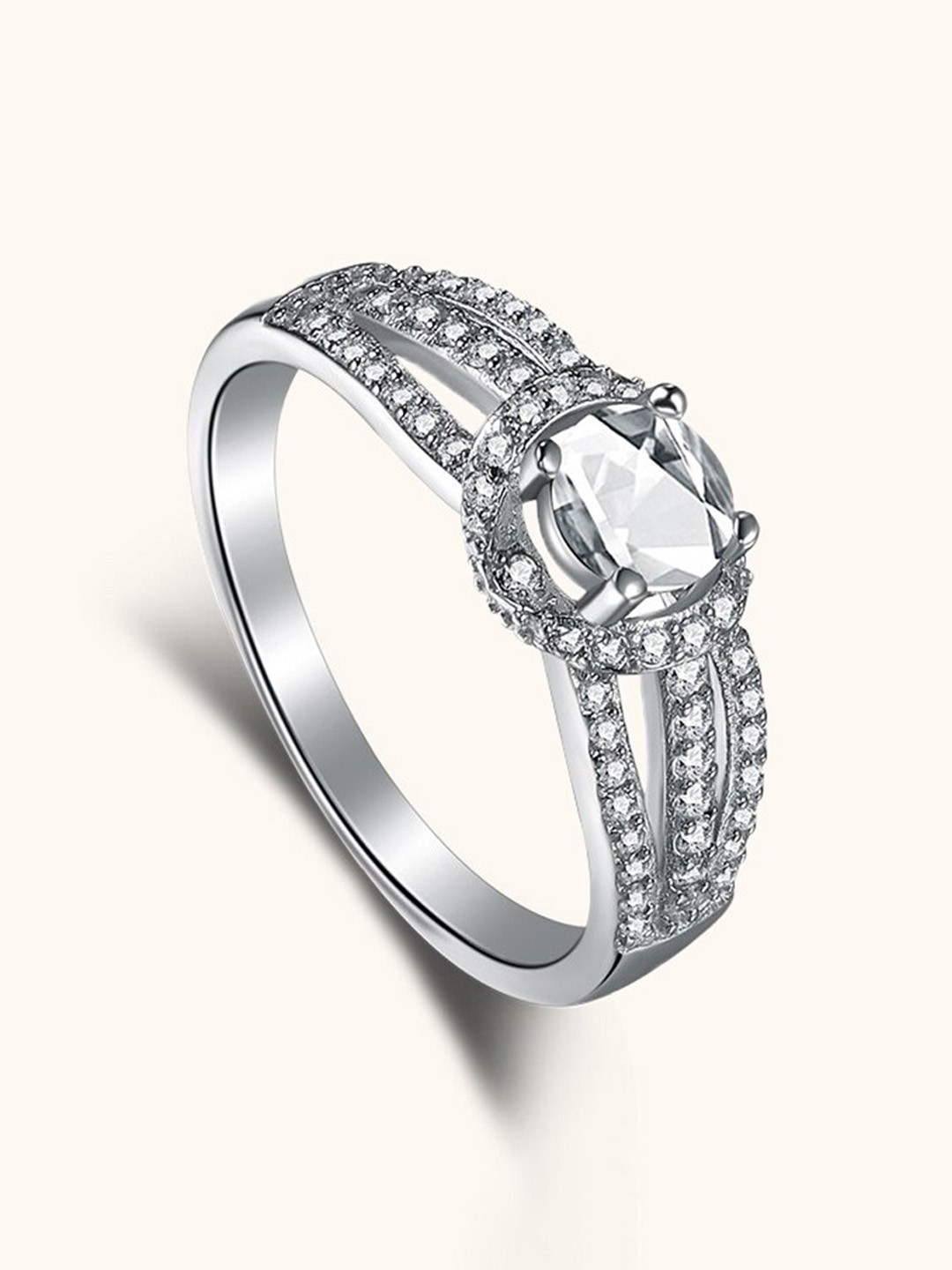 

MISS JO 92.5 Sterling Silver Crystal Elegance Finger Ring