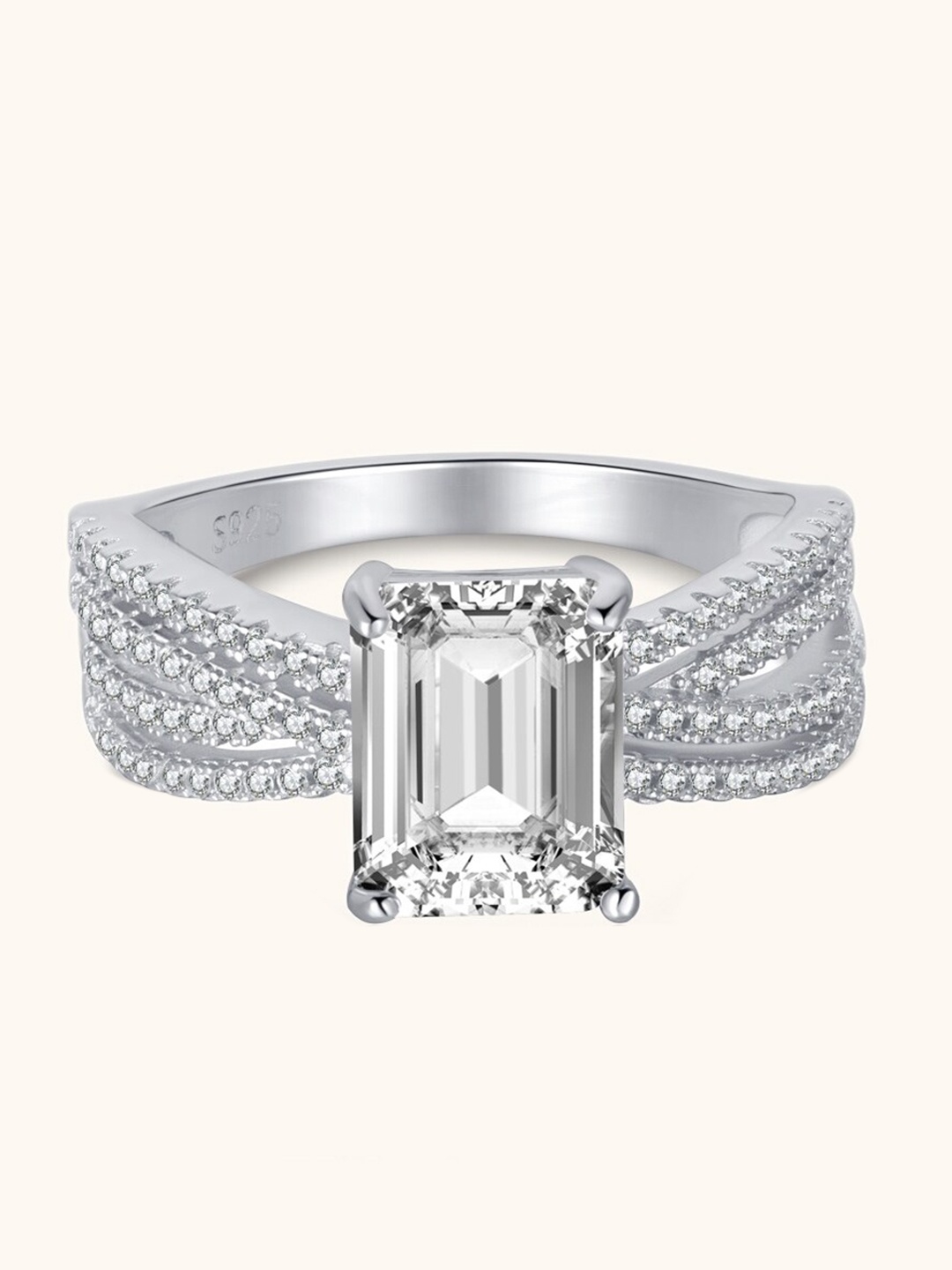 

MISS JO 92.5 Sterling Silver Crystal Harmony Ring