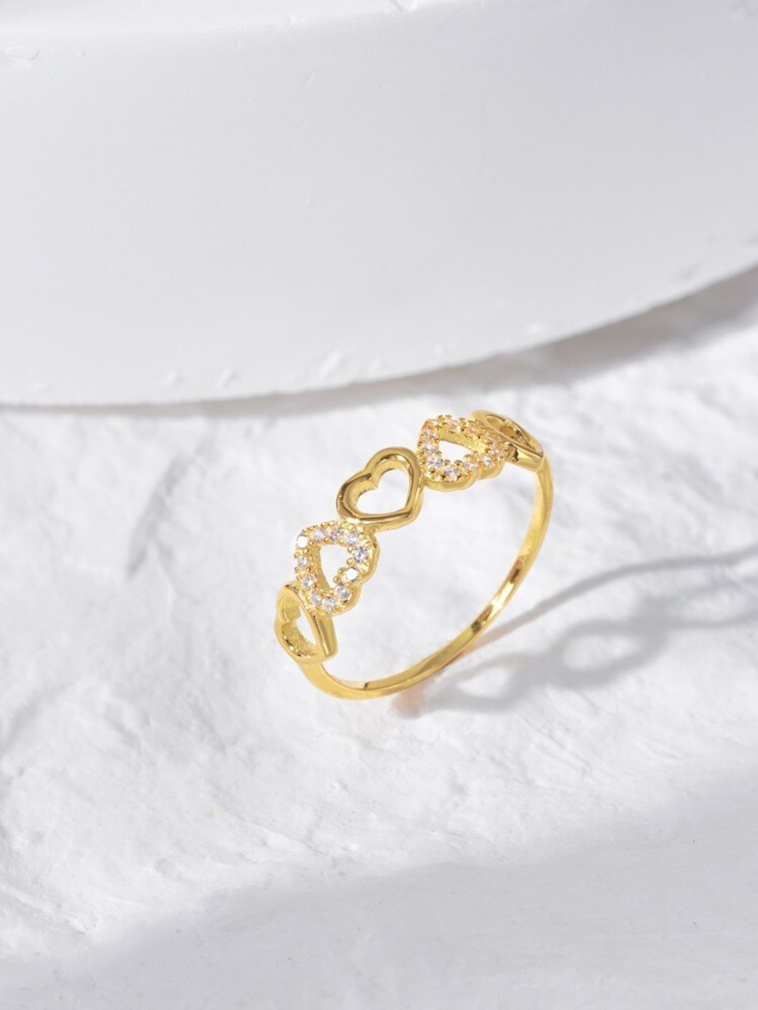 

MISS JO 92.5 Sterling Silver Heart's Desire Finger Ring, Gold