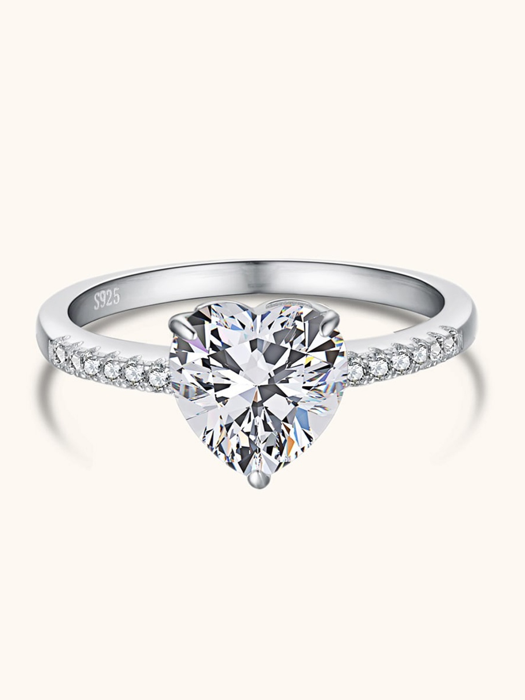 

MISS JO 92.5 Sterling Silver Crystal Studded Finger Ring