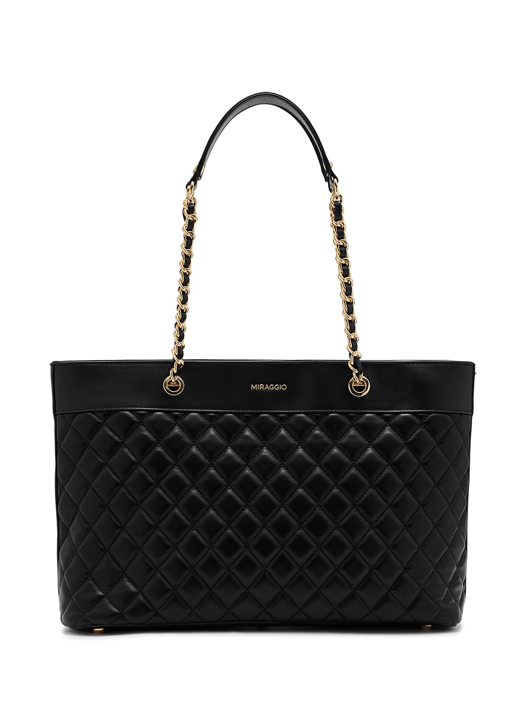 

MIRAGGIO Quilted Tote Bag, Black