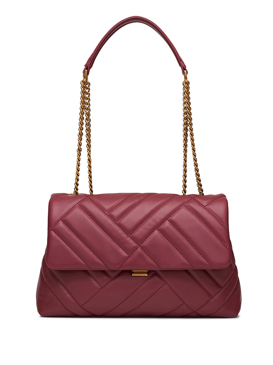 

MIRAGGIO Quilted Shoulder Bag, Maroon