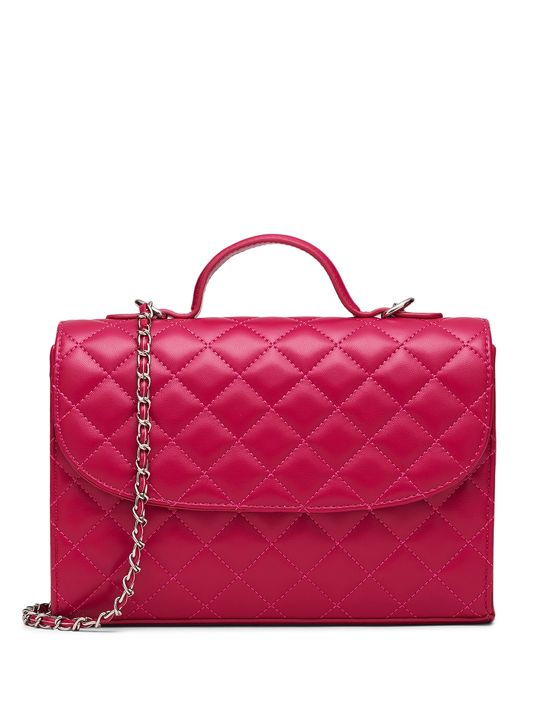 

MIRAGGIO Structured Satchel Handbag with Detachable Sling Strap, Pink