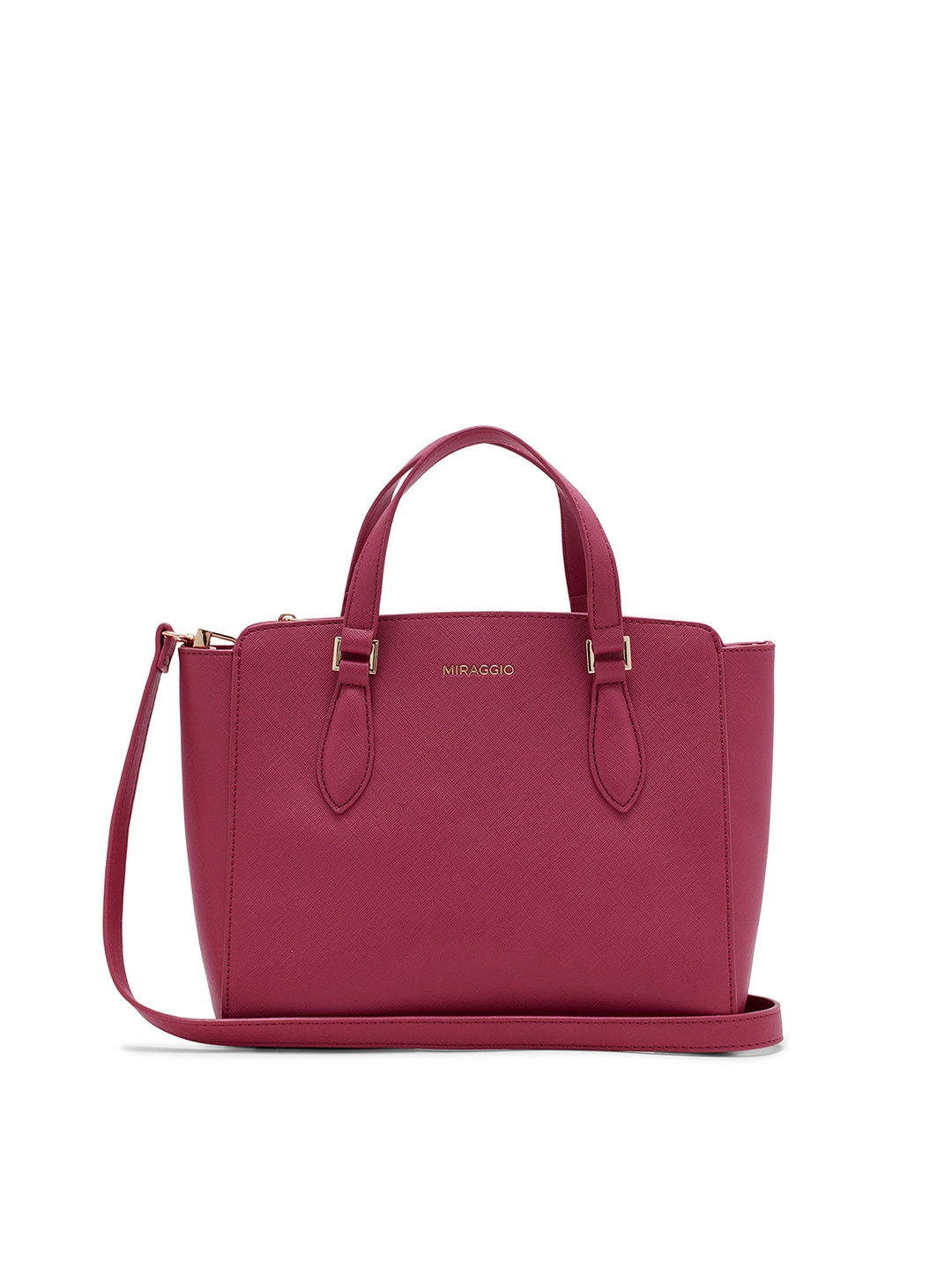 

MIRAGGIO Solid Handbag with Crossbody Strap, Pink