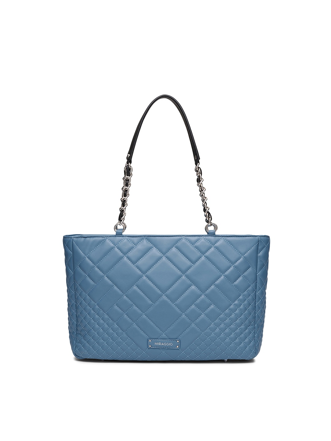 

MIRAGGIO Solid Quilted Tote Bag, Blue