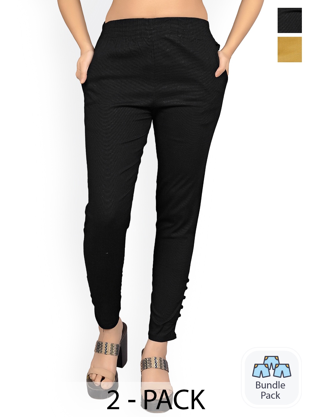 

MYSHA Women Black Comfort Straight Fit Easy Wash Joggers Trousers